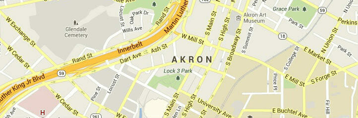 Map of Akron, Ohio Map of Akron, Ohio