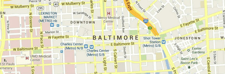 Map of Baltimore, Maryland