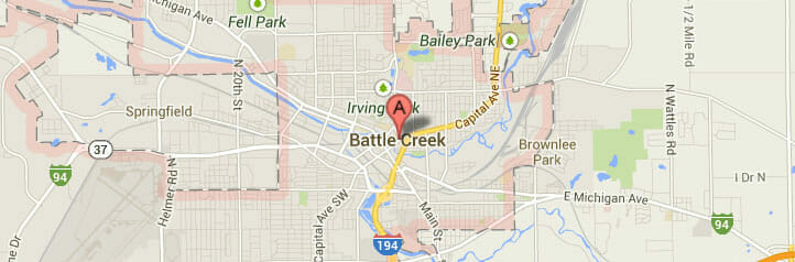 Map of Battle Creek, Michigan Map of Battle Creek, Michigan
