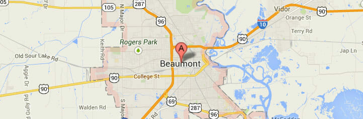 Map of Beaumont, Texas Map of Beaumont, Texas