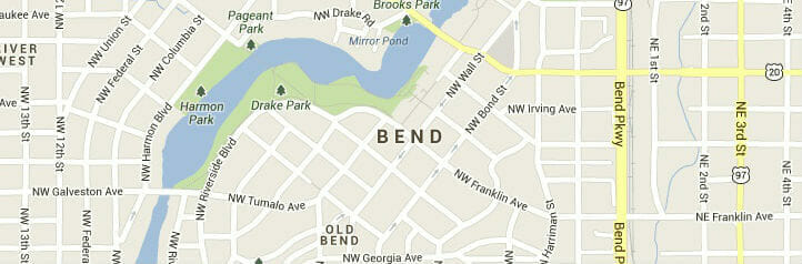 Map of Bend, Oregon