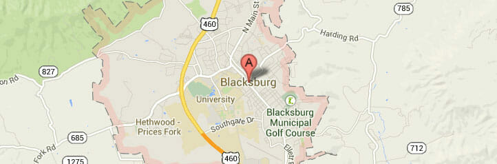 Map of Blacksburg, Virginia