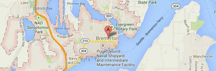 Map of Bremerton, Washington Map of Bremerton, Washington