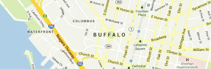 Map of Buffalo, New York Map of Buffalo, New York