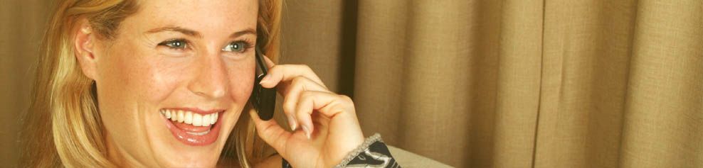 Happy woman getting excellent customer service