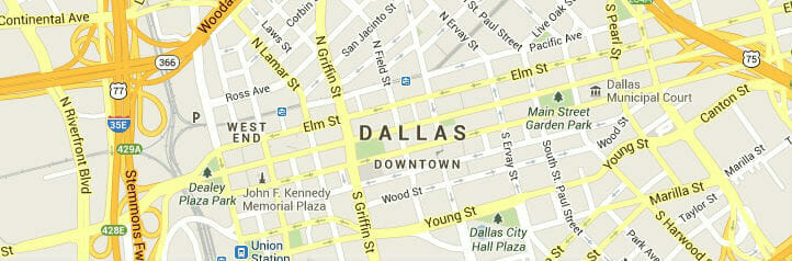 Map of Dallas, Texas Map of Dallas, Texas