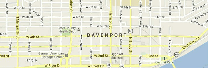 Map of Davenport, Iowa Map of Davenport, Iowa