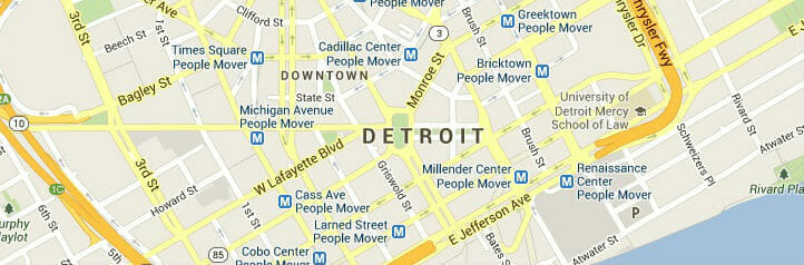 Map of Detroit, Michigan Map of Detroit, Michigan