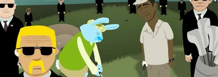 Easter Bunny golfs with the President Easter Bunny golfs with the President