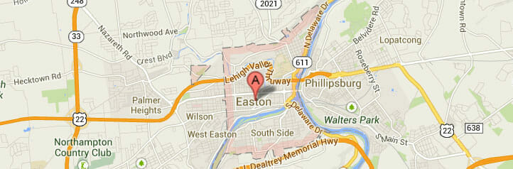 Map of Easton, Pennsylvania Map of Easton, Pennsylvania