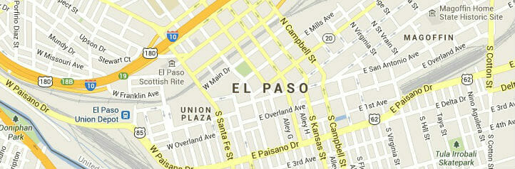Map of El Paso, Texas Map of El Paso, Texas