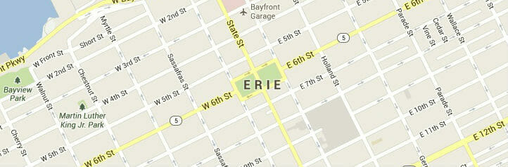 Map of Erie, Pennsylvania