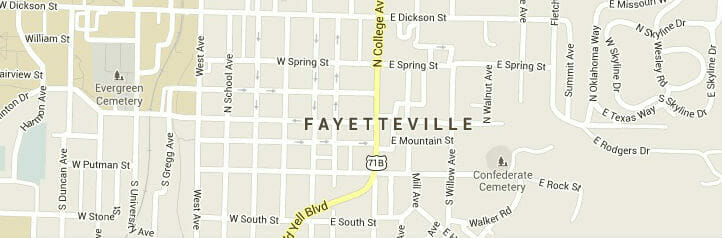 Map of Fayetteville, Arkansas Map of Fayetteville, Arkansas