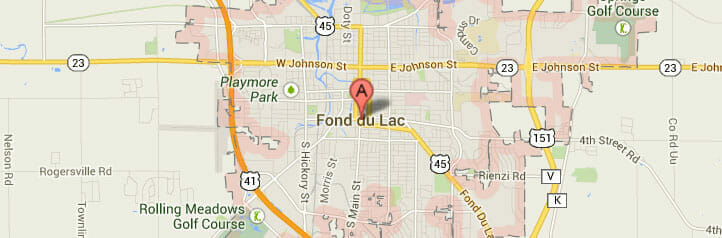 Map of Fond du Lac, Wisconsin Map of Fond du Lac, Wisconsin