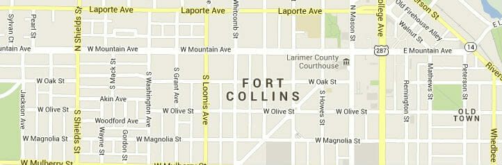 Map of Fort Collins, Colorado Map of Fort Collins, Colorado