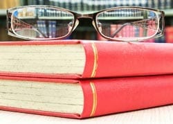 Glasses on Books