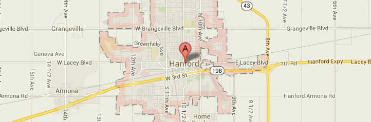 Map of Hanford, California Map of Hanford, California