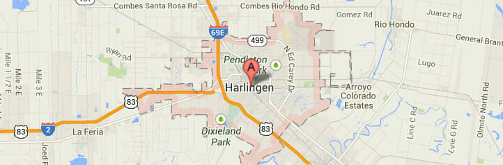 Map of Harlingen, Texas Map of Harlingen, Texas