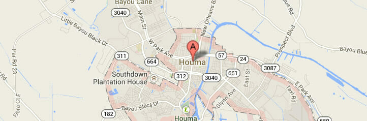 Map of Houma, Louisiana