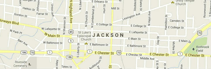 Map of Jackson, Tennessee Map of Jackson, Tennessee