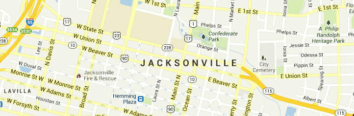 Map of Jacksonville, Florida Map of Jacksonville, Florida
