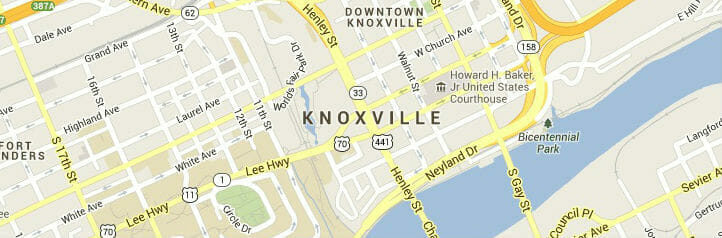 Map of Knoxville, Tennessee Map of Knoxville, Tennessee