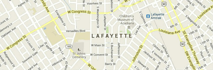 Map of Lafayette, Louisiana Map of Lafayette, Louisiana