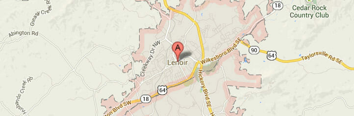 Map of Lenoir, North Carolina Map of Lenoir, North Carolina