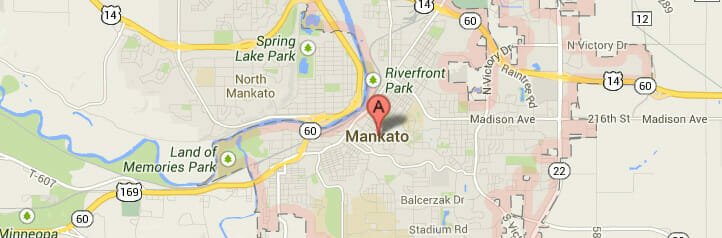 Map of Mankato, Minnesota
