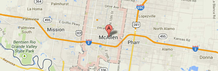 Map of McAllen, Texas Map of McAllen, Texas