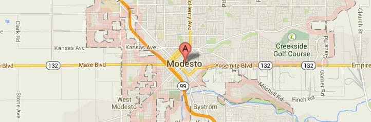 Map of Modesto, California Map of Modesto, California