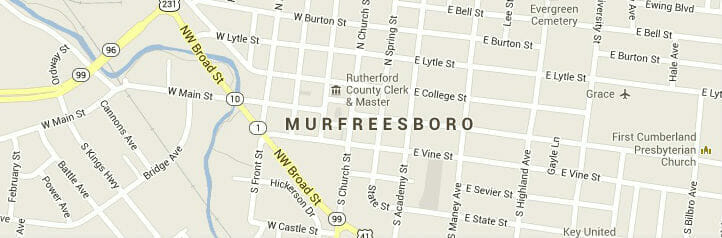 Map of Murfreesboro, Tennessee Map of Murfreesboro, Tennessee