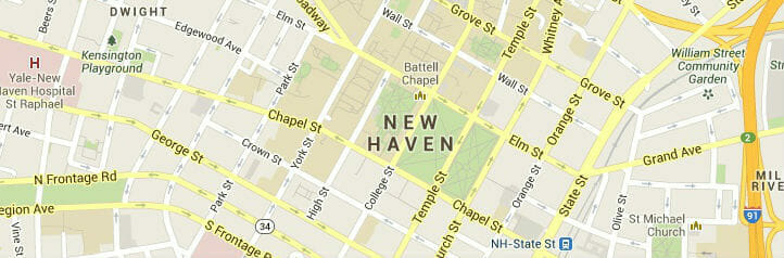 Map of New Haven, Connecticut Map of New Haven, Connecticut