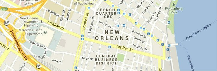 Map of New Orleans, Louisiana Map of New Orleans, Louisiana