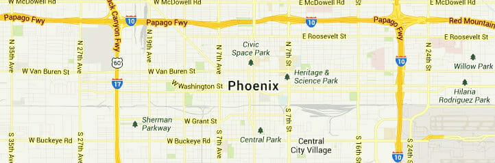 Map of Phoenix, Arizona Map of Phoenix, Arizona