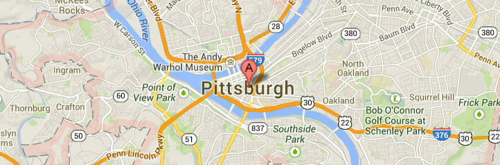 Map of Pittsburgh, Pennsylvania Map of Pittsburgh, Pennsylvania