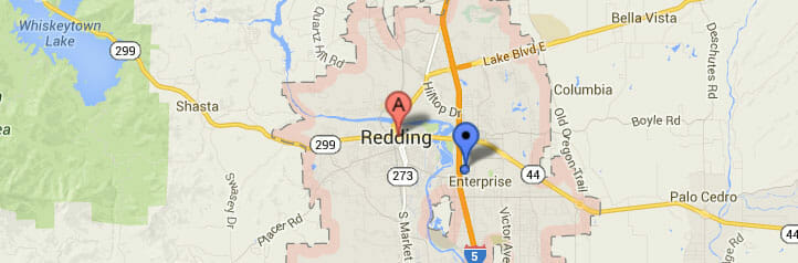 Map of Redding, California Map of Redding, California