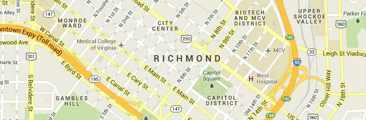 Map of Richmond, Virginia Map of Richmond, Virginia