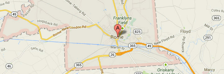 Map of Rome, New York Map of Rome, New York