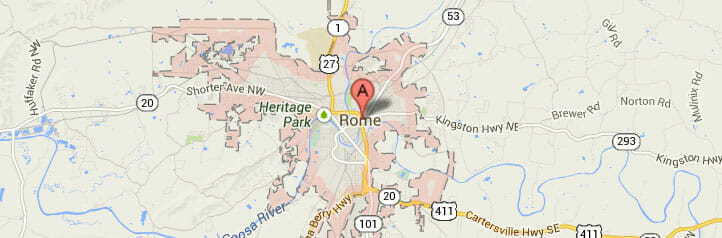 Map of Rome, Georgia Map of Rome, Georgia