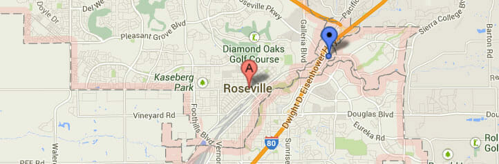 Map of Roseville, California Map of Roseville, California