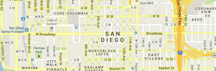 Map of San Diego, California Map of San Diego, California