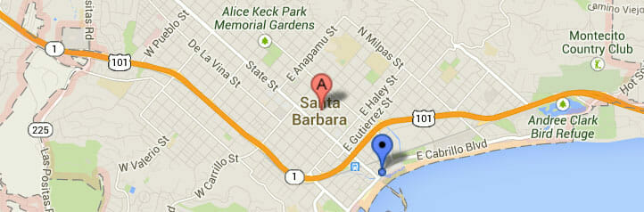 Map of Santa Barbara, California Map of Santa Barbara, California