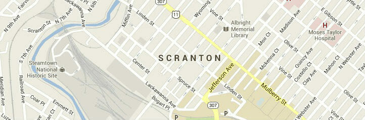 Map of Scranton, Pennsylvania Map of Scranton, Pennsylvania
