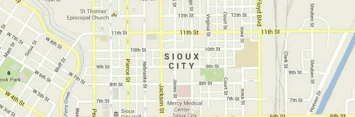 Map of Sioux City, Iowa Map of Sioux City, Iowa
