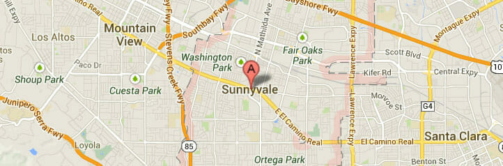 Map of Sunnyvale, California Map of Sunnyvale, California