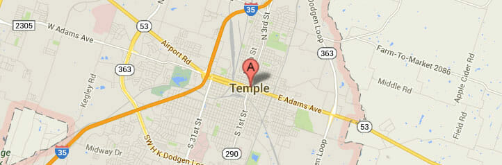 Map of Temple, Texas Map of Temple, Texas