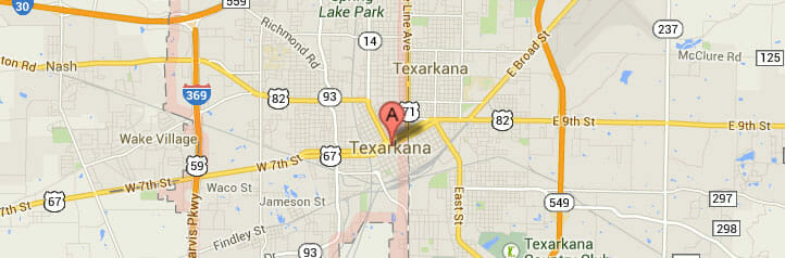 Map of Texarkana, Texas Map of Texarkana, Texas