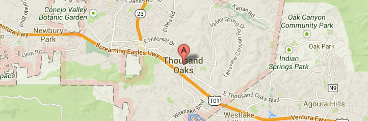 Map of Thousand Oaks, California Map of Thousand Oaks, California