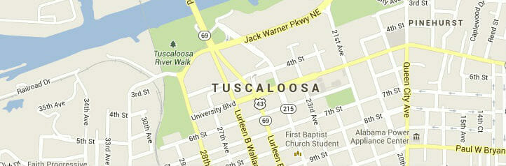 Map of Tuscaloosa, Alabama Map of Tuscaloosa, Alabama